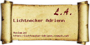 Lichtnecker Adrienn névjegykártya